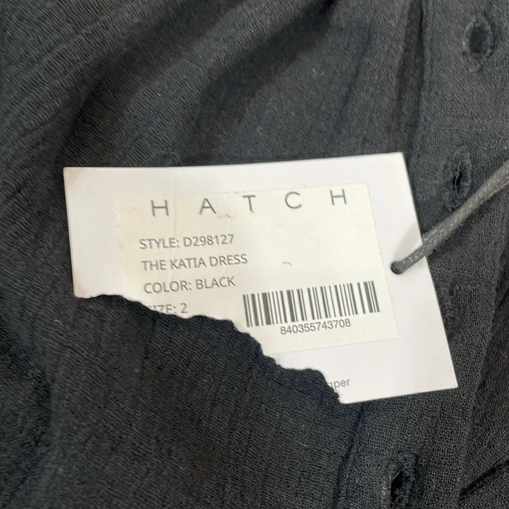 Hatch Katie Dress Size 2 M Black Gauzy Fabric NWT